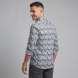 Print Blue Shirt : Party