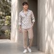 Print Blue Shirt : Party