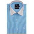 Stripes Aqua Blue Shirt : Business