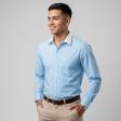 Stripes Aqua Blue Shirt : Business