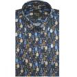 Print Navy Blue Shirt : Party