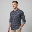 Print Navy Blue Shirt : Party