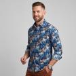 Print Navy Blue Shirt : Party