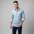 Print Light Blue Shirt : Party
