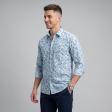 Print Light Blue Shirt : Party