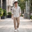 Print Cream Shirt : Party