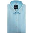 Stripes Aqua Blue Shirt : Business