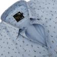 Print Blue Shirt : Party