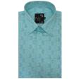 Print Aqua Blue Shirt : Party