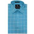 Checks Aqua Blue Shirt : Business