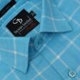 Checks Aqua Blue Shirt : Business