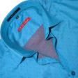 Self Design Blue Shirt : Slim