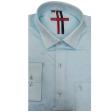 Self Design Aqua Blue Shirt : Slim