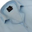 Self Design Aqua Blue Shirt : Business