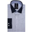 Self Design Dark Blue Shirt : Business