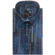 Print Blue Shirt : Party