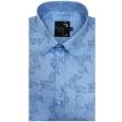 Print Blue Shirt : Party