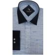 Self Design Blue Shirt : Business