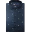 Print Blue Shirt : Party