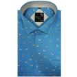 Print Blue Shirt : Party