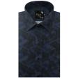 Print Blue Shirt : Party