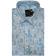 Print Aqua Blue Shirt : Party