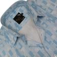Print Aqua Blue Shirt : Party