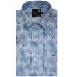 Print Blue Shirt : Party