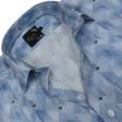 Print Blue Shirt : Party