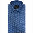 Print Blue Shirt : Party