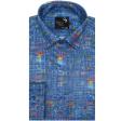 Print Blue Shirt : Party