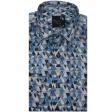 Print Blue Shirt : Party