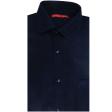 Self Design Navy Blue Shirt : Slim