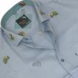 Print Blue Shirt : Party