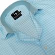 Check Aqua Blue Shirt : Business