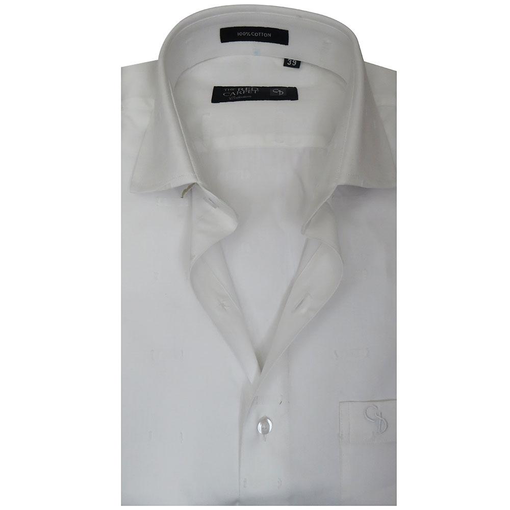 Charaghdin.com - Self Design White Shirt