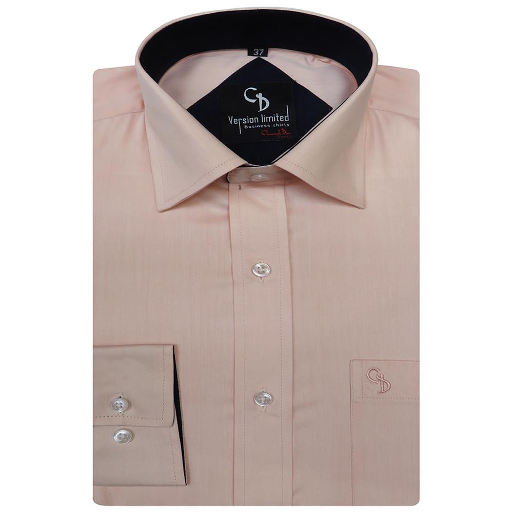 plain peach shirt, eco-friendly fabric,Wear yours to business events with a peach or light brown suit and a dark or patterned silk tie.