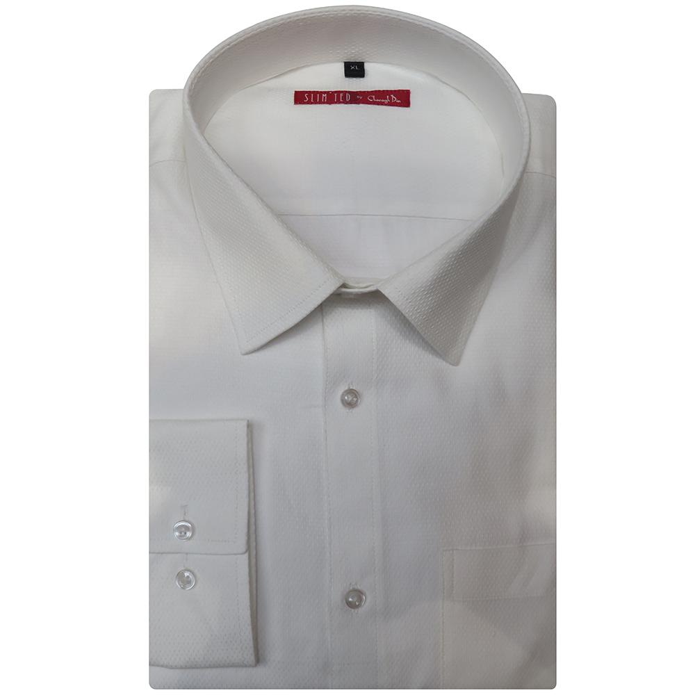 A refine take on the classic white shirt with elegant texture and timeless details.Timeless details - Ideal for business and evening wear