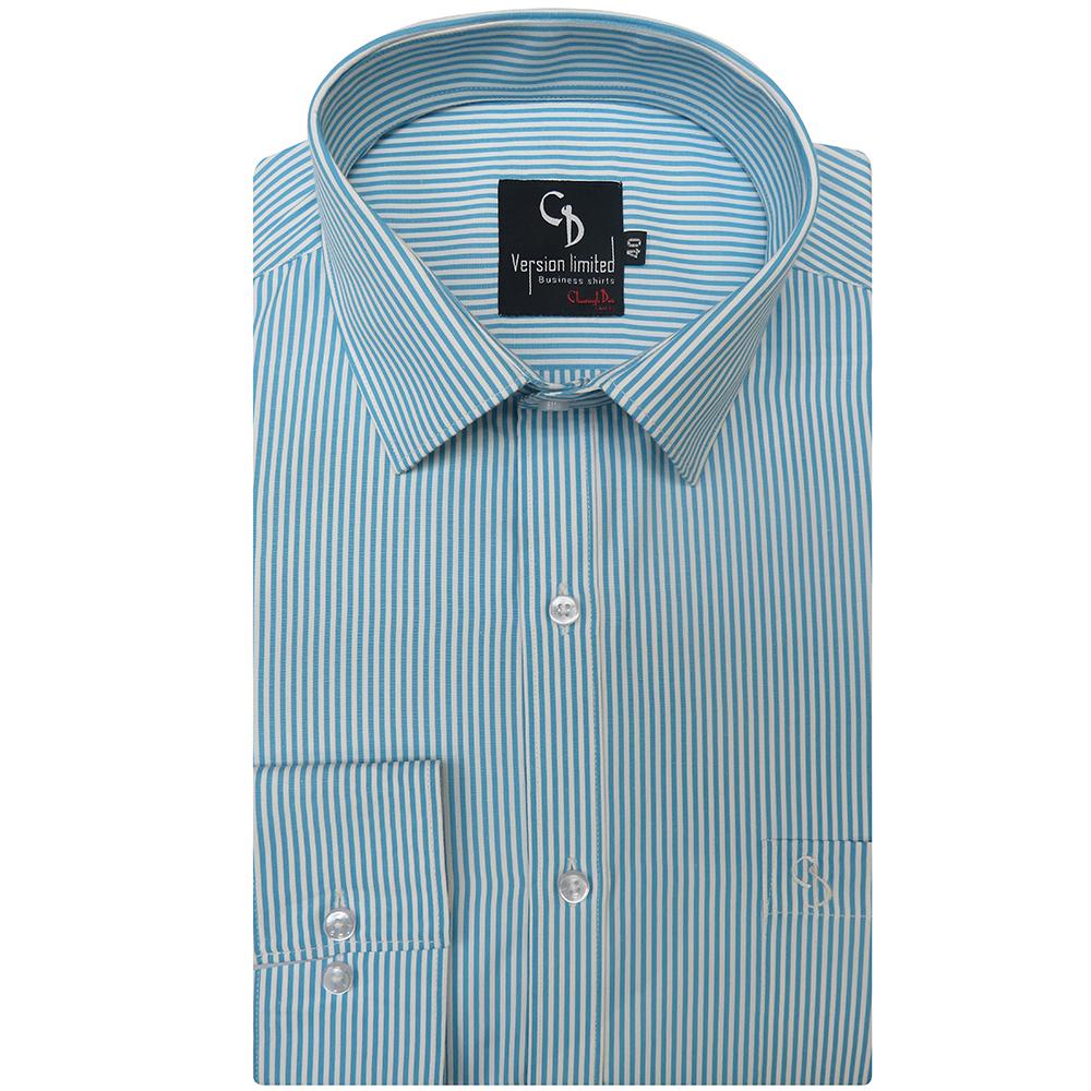Charaghdin.com - Stripe AQUA BLUE Shirt