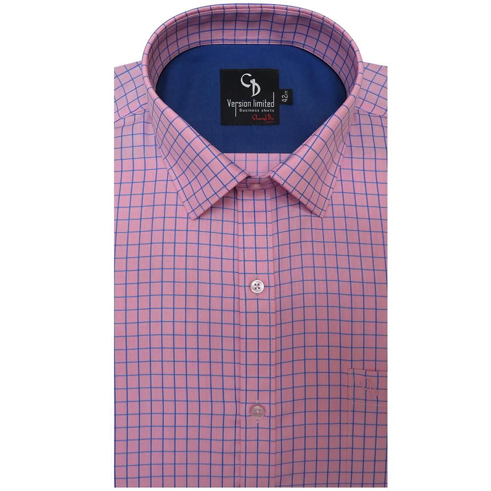 pink checked shirt,Feature this piece with a pair of black trousers,black belt and Black Emilio Single Monk Strap shoes. 
