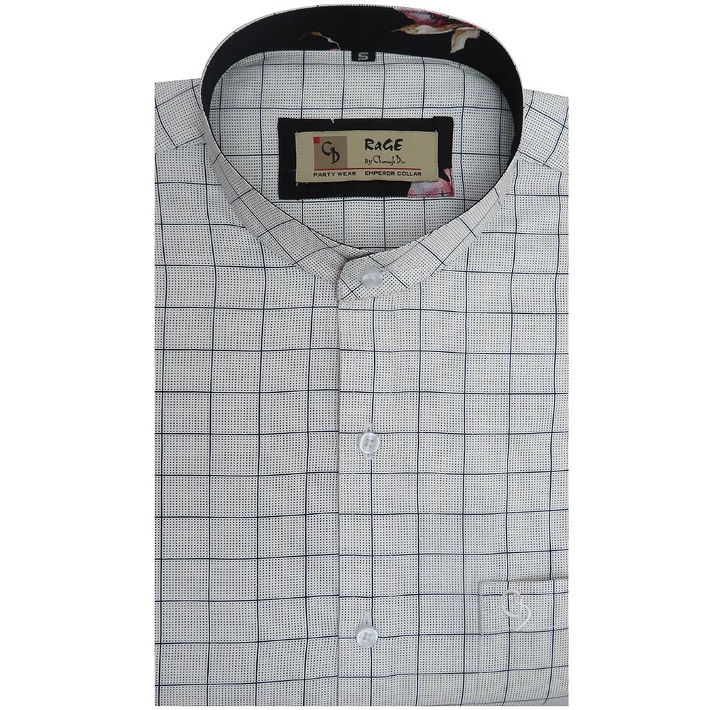 Layer up in style with modern yet edgy in this shirt which has a mandarin collar,it can be paired with jeans or trousers according to the occasion.